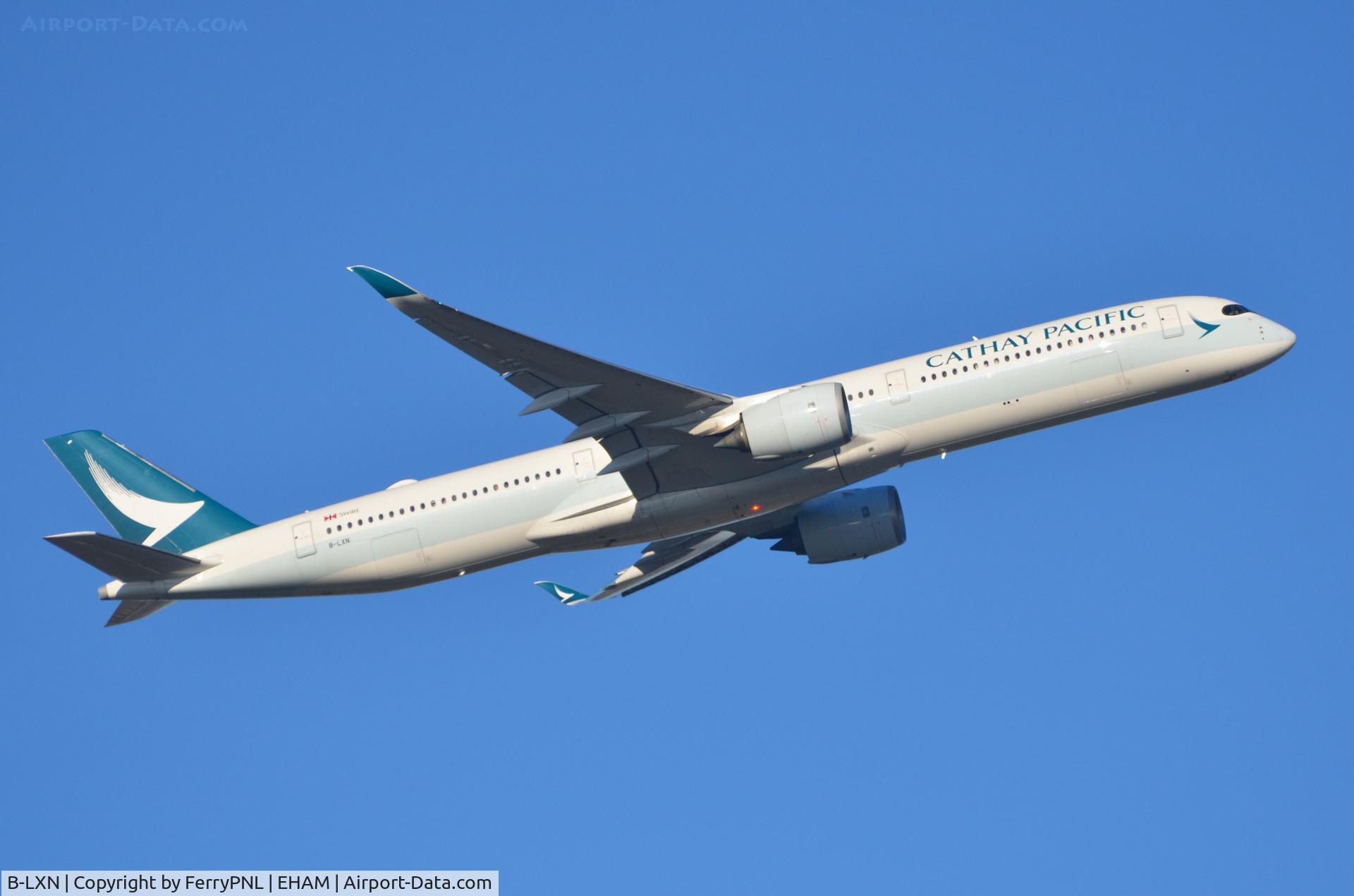 B-LXN, 2021 Airbus A350-1041 C/N 424, Cathay A351 departing for HKG