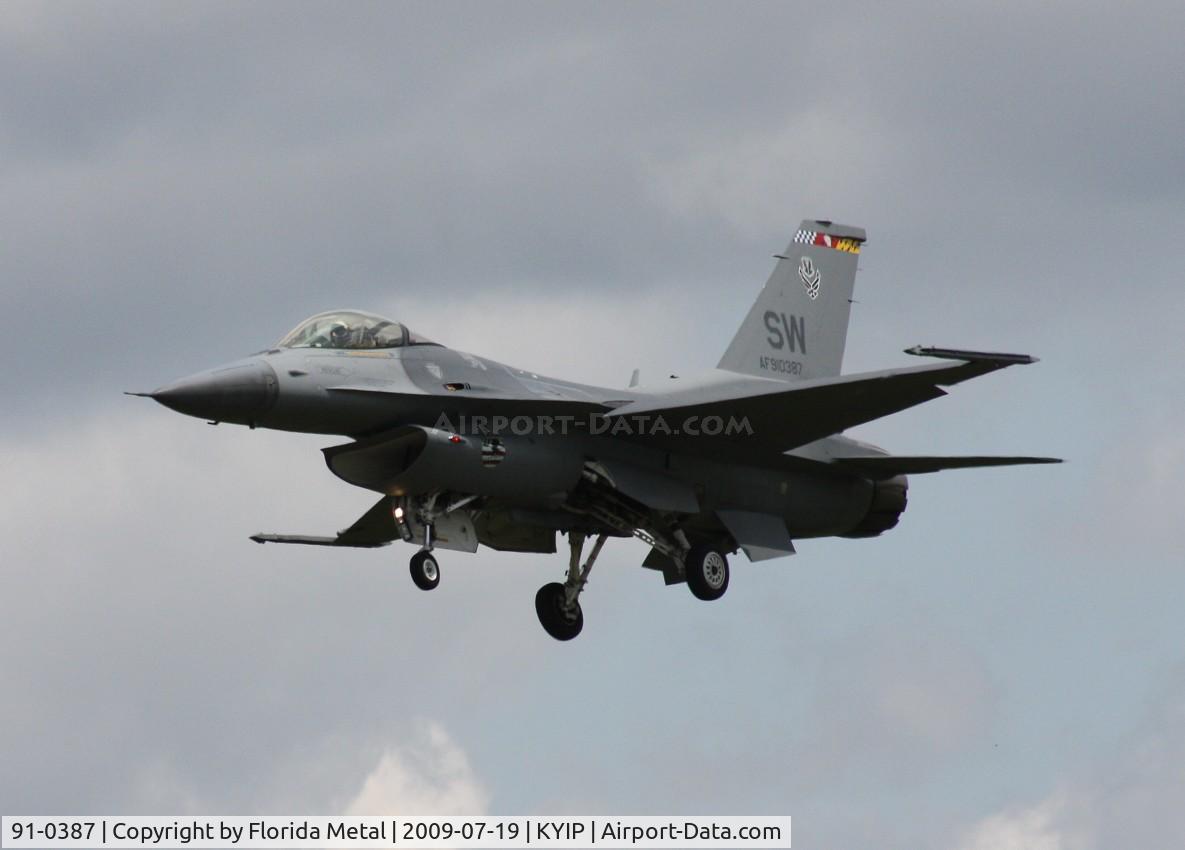 91-0387, 1991 General Dynamics F-16CM Fighting Falcon C/N CC-85, Thunder Over Michigan 2009 zx