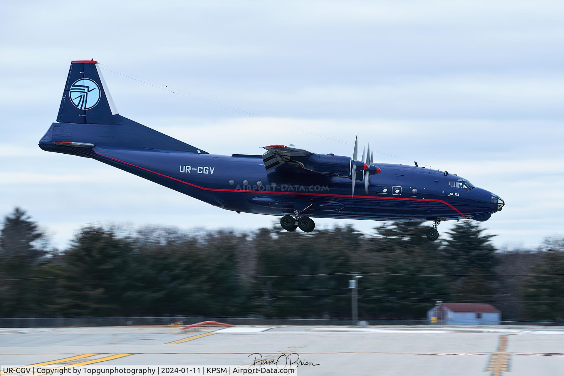 UR-CGV, 1966 Antonov An-12BP C/N 6344610, Rare for PSM, AN-12 inbound to RW34 for a quick turn.