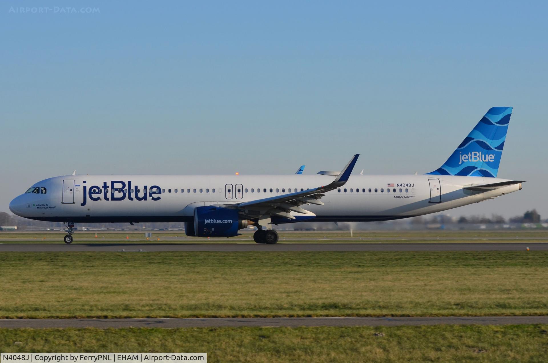 N4048J, 2021 Airbus A321-271NX C/N 10446, Departure of JetBlue A321N to BOS