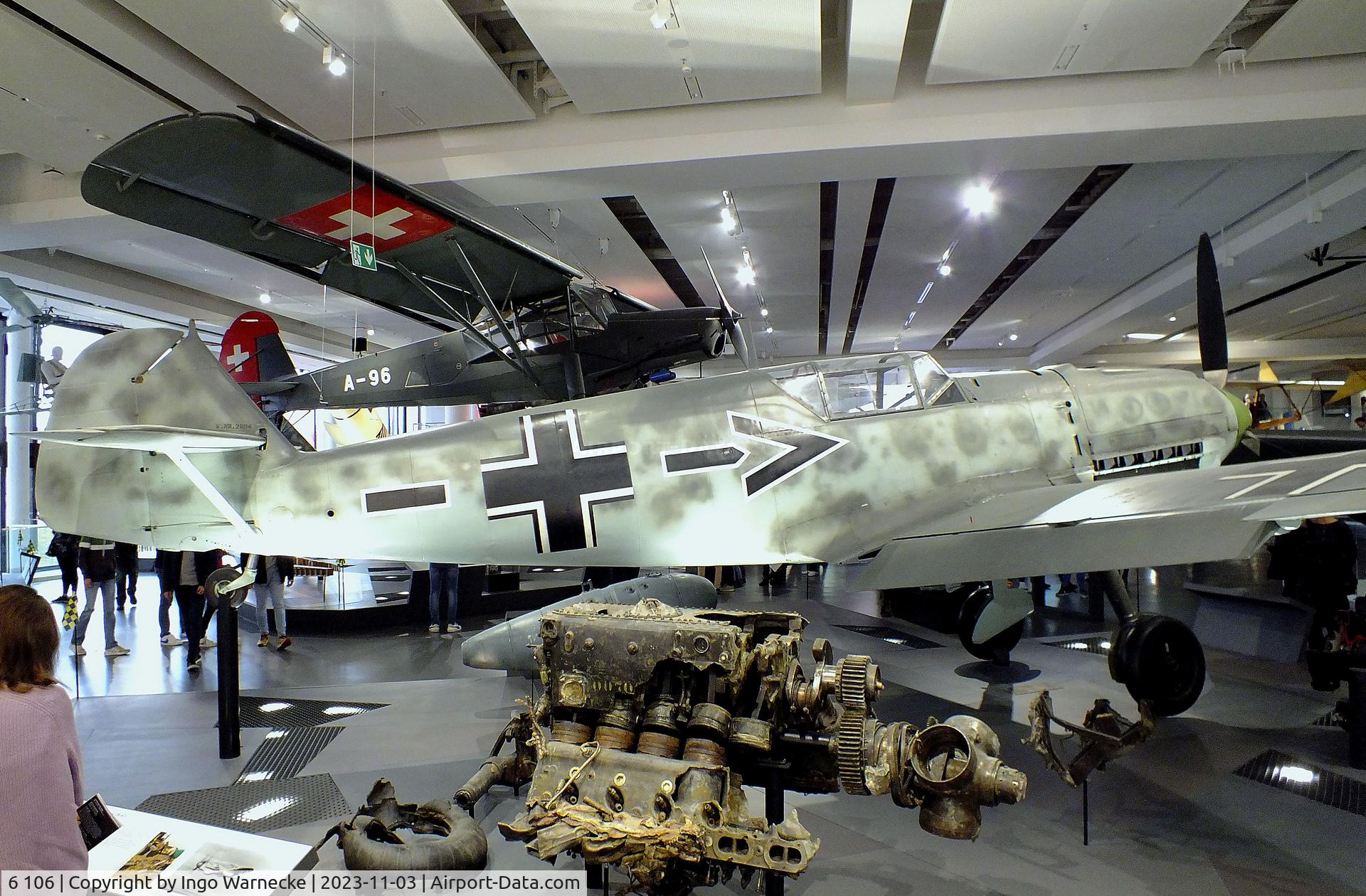 6 106, 1938 Messerschmitt Bf-109E-1 C/N 790, Messerschmitt Bf 109E-1, ex-Legion Condor, ex-Ejercito del Aire, displayed since 1973 in the markings of Werner Mölders' plane, at Deutsches Museum, München (Munich)