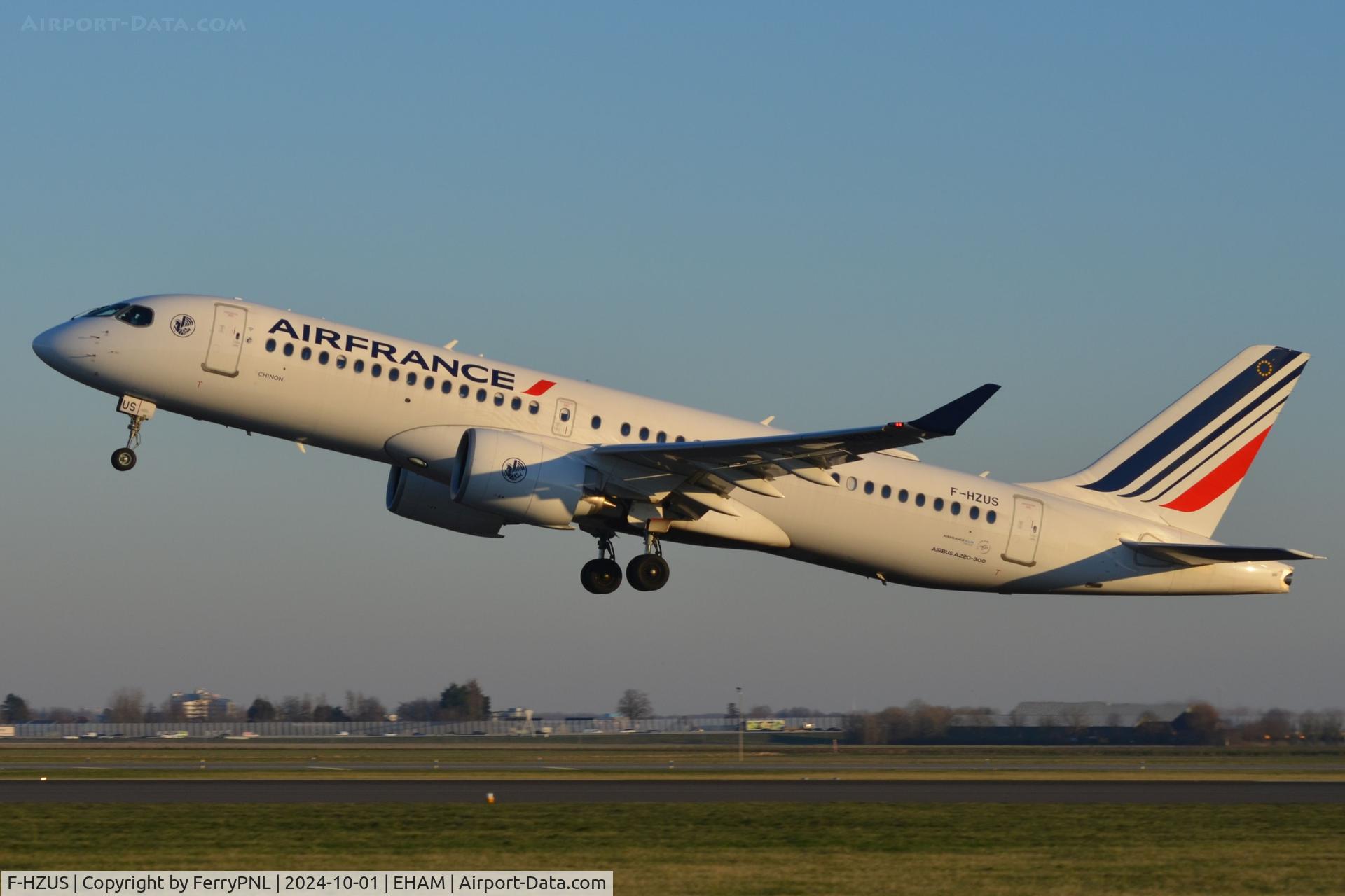 F-HZUS, 2022 Airbus A220-300 C/N 55200, Air France A223 departing AMS