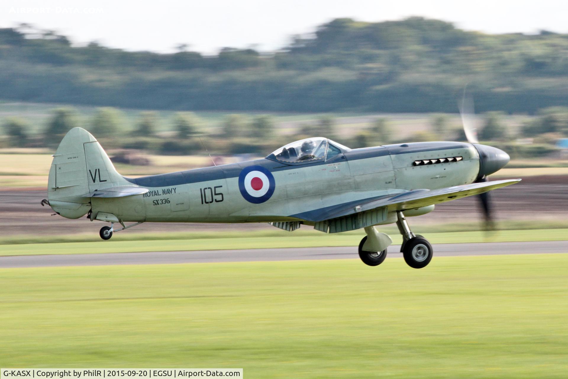 G-KASX, 1946 Supermarine 395 Seafire F.XVII C/N FLWA 25488, SX366 1944 VS Seafire F.XVll RN BoB 75th Anniversary Duxford