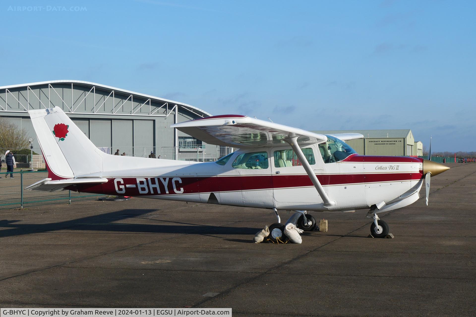 G-BHYC, 1980 Cessna 172RG Cutlass RG C/N 172RG-0404, Parked at Duxford.