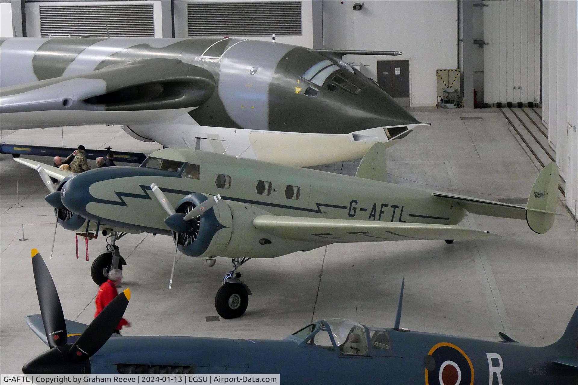 G-AFTL, 1936 Lockheed 12A Electra Junior C/N 1203, On display at Duxford.
