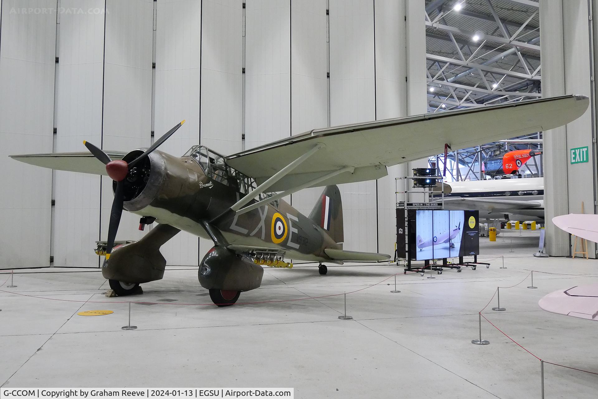 G-CCOM, 1939 Westland Lysander IIIA C/N Y1363, On display at Duxford.
