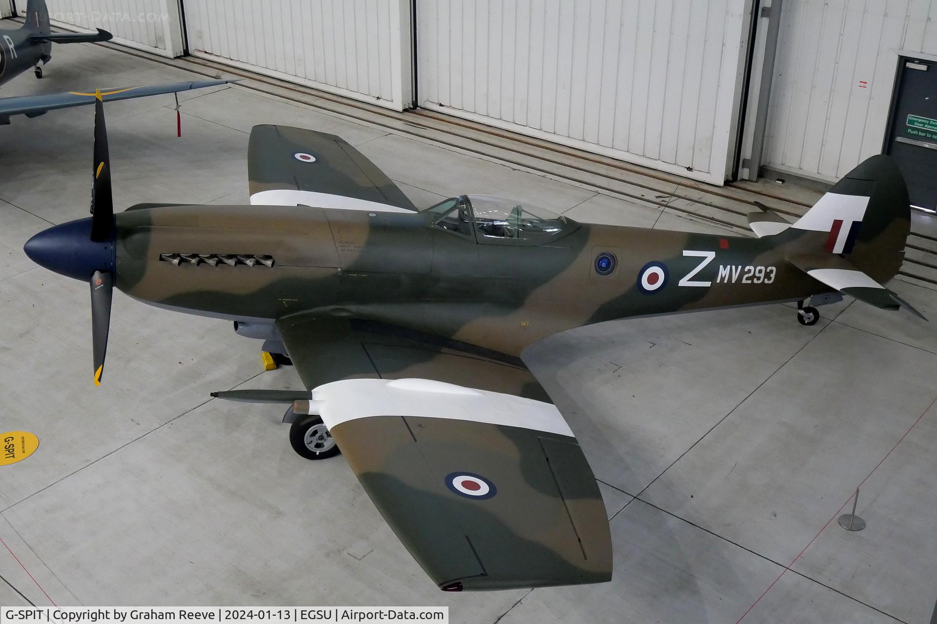 G-SPIT, 1944 Supermarine 379 Spitfire FR.XIV C/N 6S/649205, On display at Duxford.