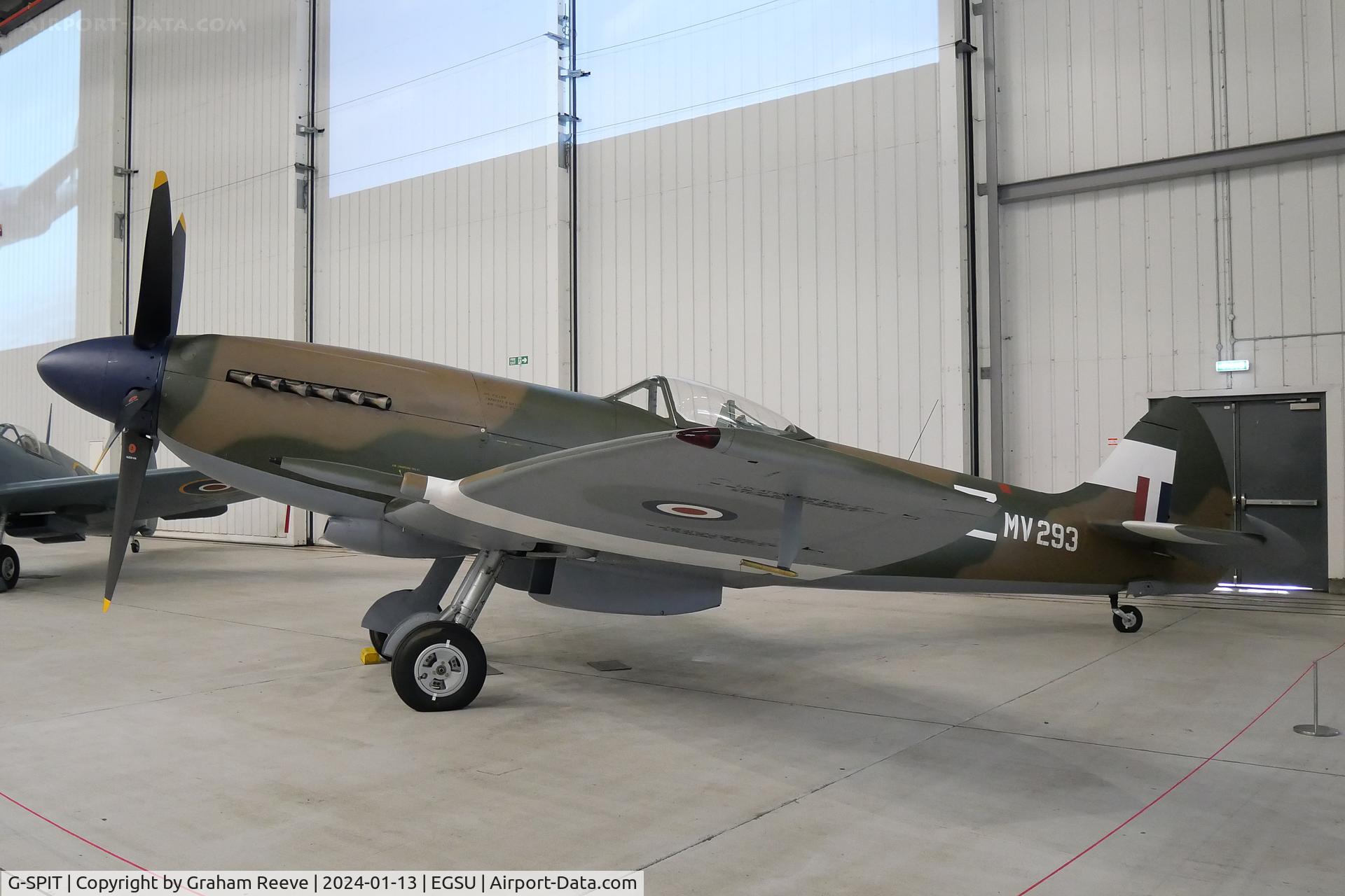 G-SPIT, 1944 Supermarine 379 Spitfire FR.XIV C/N 6S/649205, On display at Duxford.