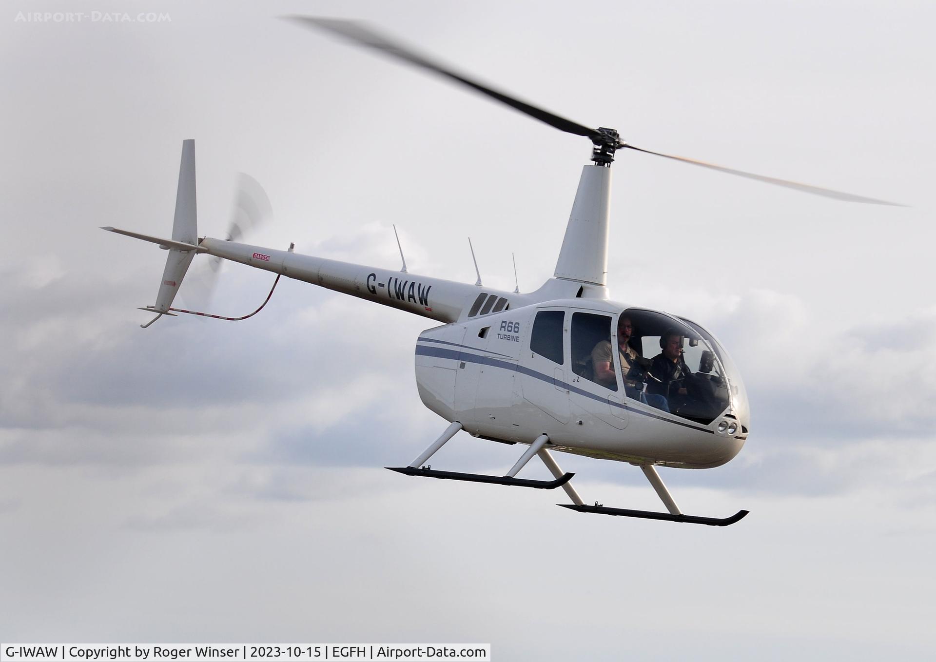 G-IWAW, 2012 Robinson R66 Turbine C/N 0110, Visiting R66 Turbine.
