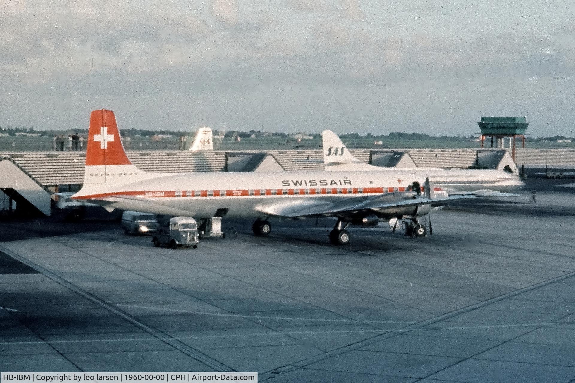 HB-IBM, 1957 Douglas DC-7C Seven Seas Seven Seas C/N 45190, Copenhagen 1960