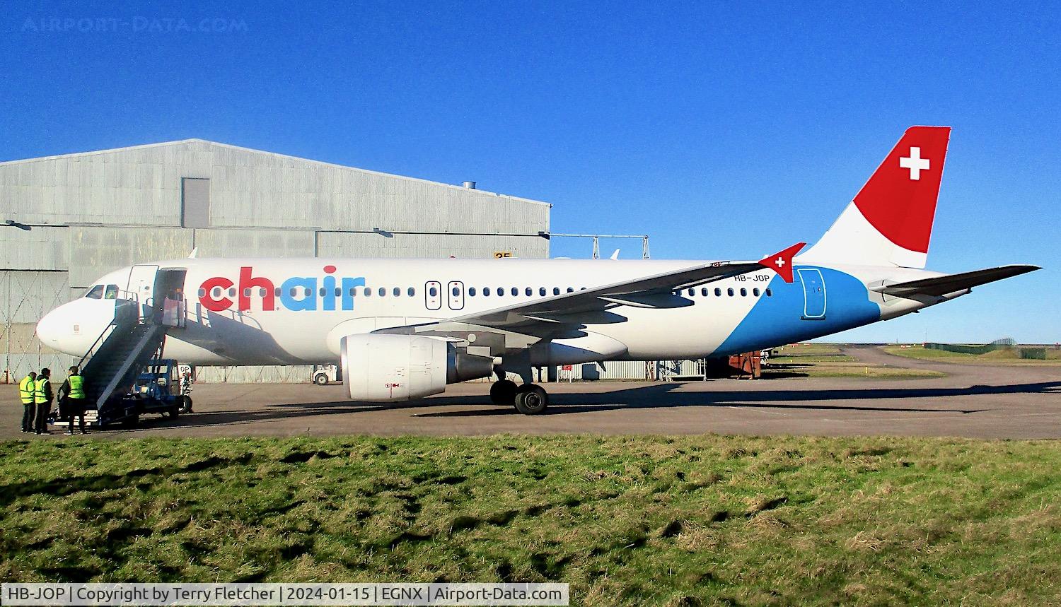 HB-JOP, 2008 Airbus A320-214 C/N 3374, At East Midlands