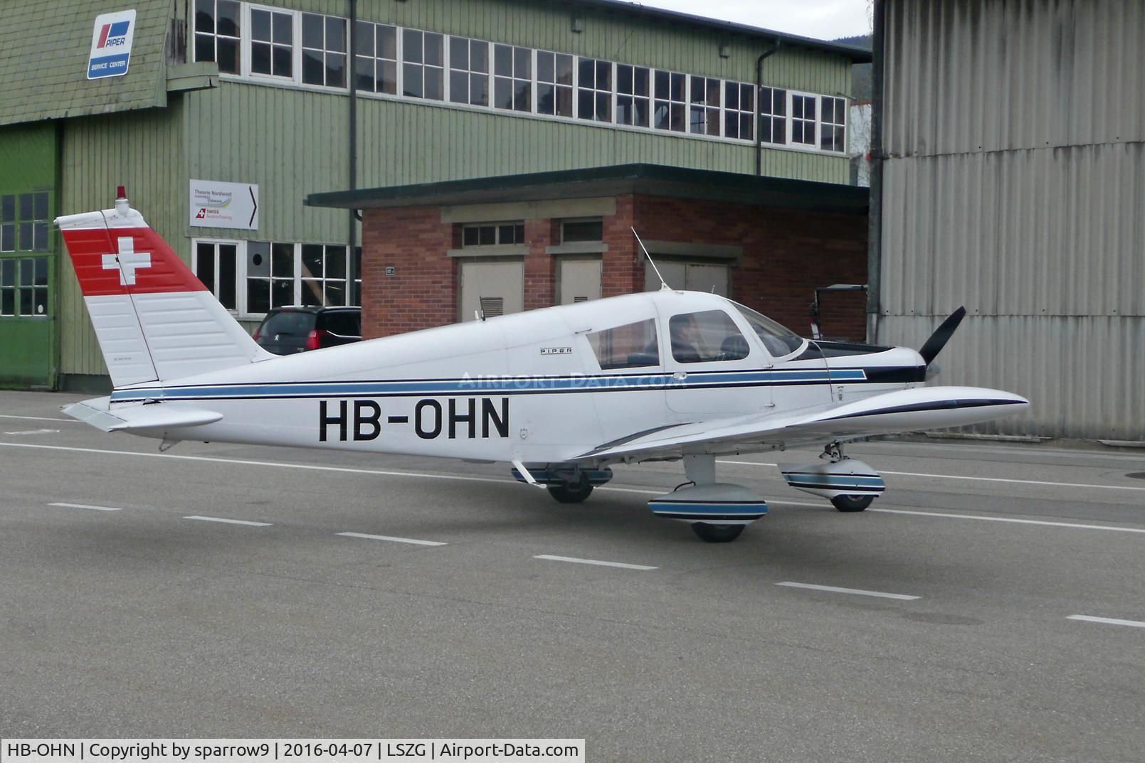 HB-OHN, 1969 Piper PA-28-140 Cherokee C/N 28-26401, Waiting for maintenance. HB-registered since 1970-10-30.