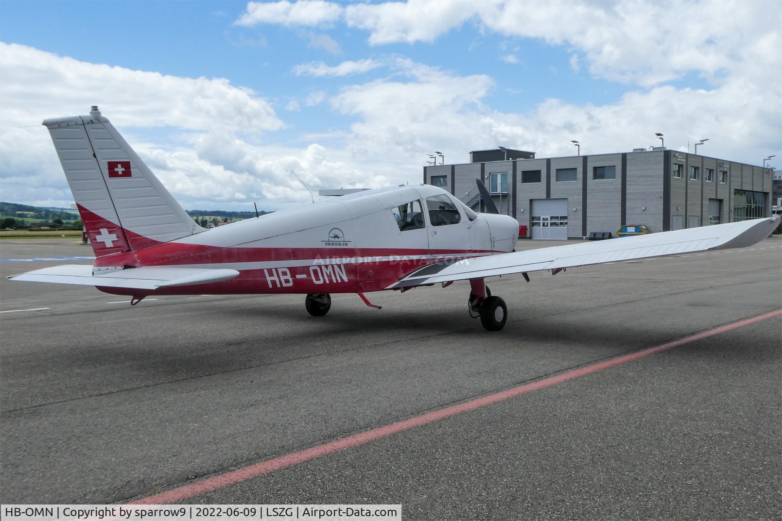 HB-OMN, 1972 Piper PA-28-140E Cherokee C/N 28-7225118, At Grenchen. HB-registered since 1973-04-12.