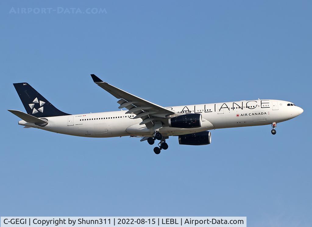 C-GEGI, 2009 Airbus A330-343 C/N 1012, Landing rwy 06L in Star Alliance c/s