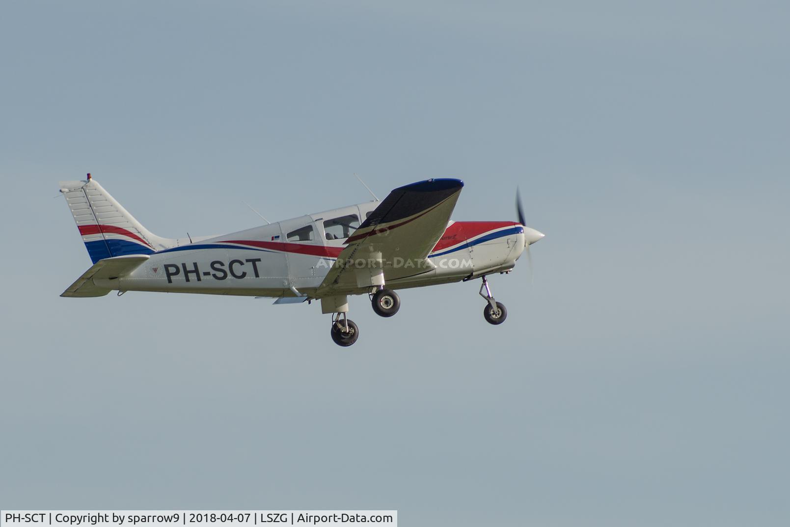 PH-SCT, 1981 Piper PA-28-161 Cherokee Warrior II C/N 28-8116119, Leaving Grenchen.