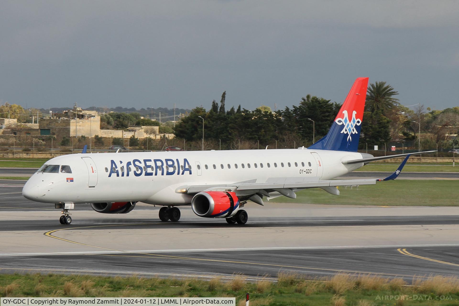 OY-GDC, 2008 Embraer 195LR (ERJ-190-200LR) C/N 19000204, Embraer 195LR OY-GDC Air Serbia