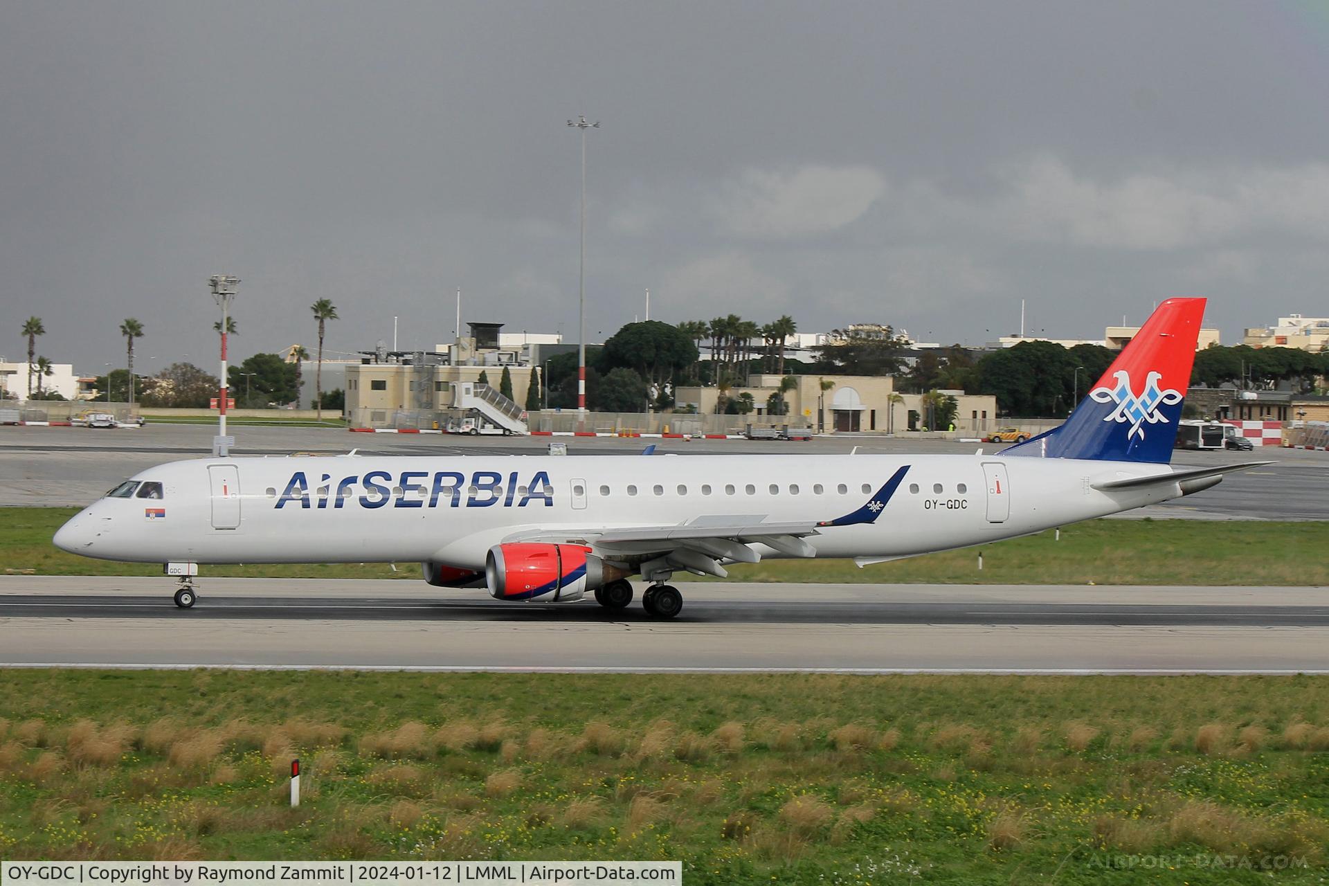 OY-GDC, 2008 Embraer 195LR (ERJ-190-200LR) C/N 19000204, Embraer 195LR OY-GDC Air Serbia