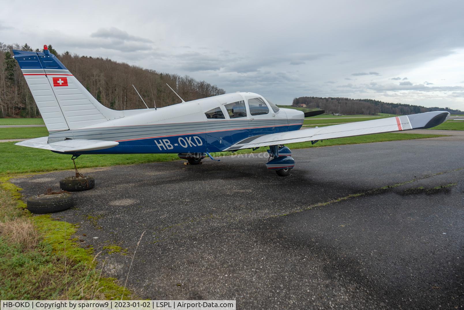 HB-OKD, 1972 Piper PA-28-180 Cherokee C/N 28-7205182, At Langenthal-Bleienbach