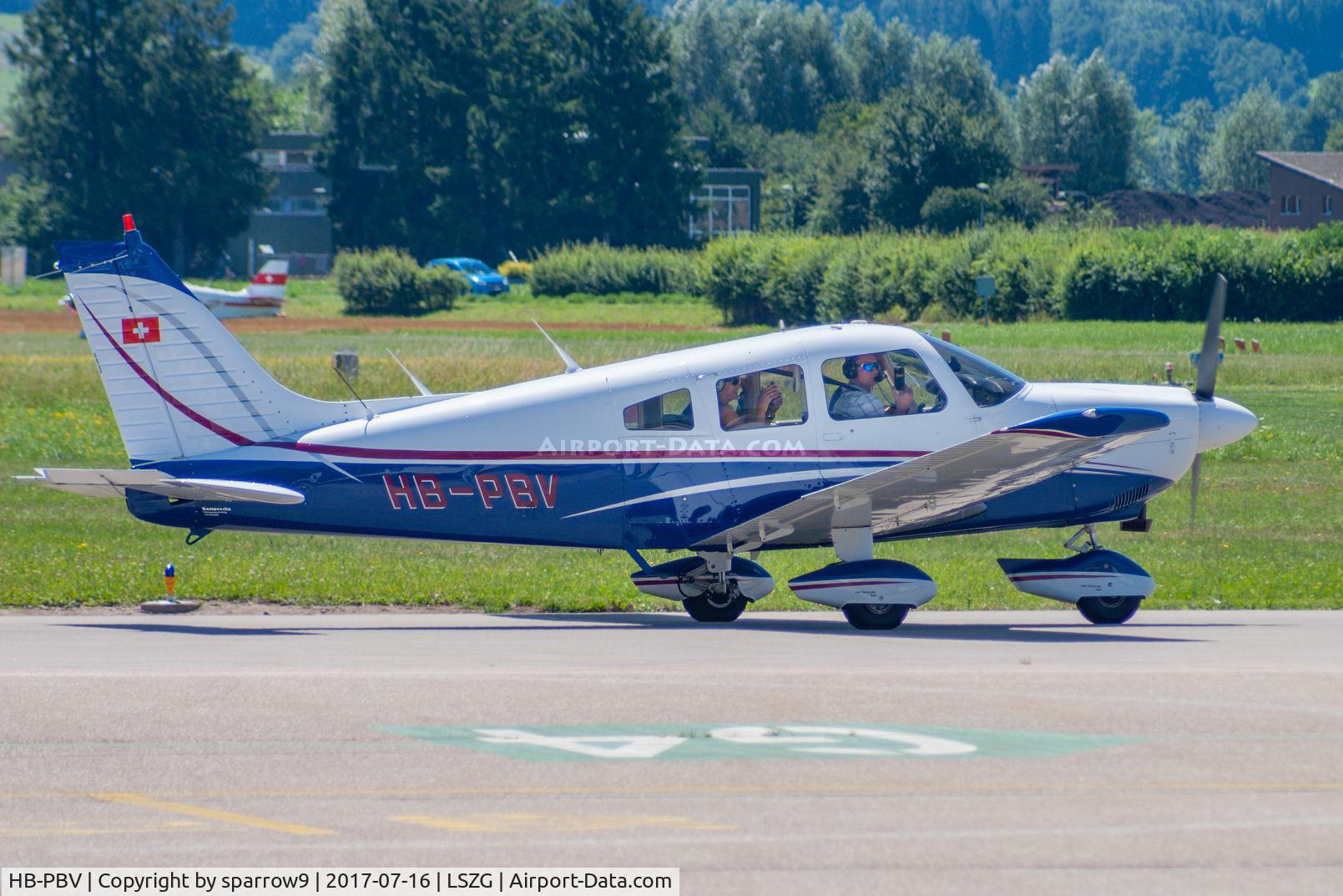 HB-PBV, 1977 Piper PA-28-181 Archer II C/N 28-779056, At Grenchen. HB-registered since 1977-08-16