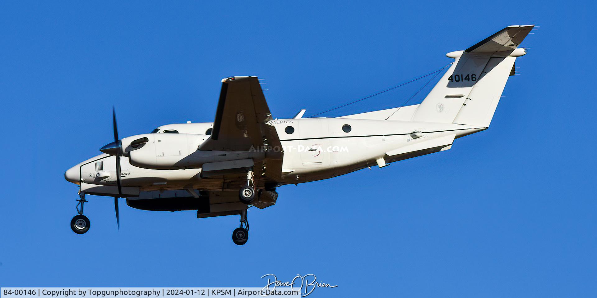 84-00146, 1985 Beachcraft C-12U C/N BL-76, PAT808 out of Concord Army Air National Guard facility