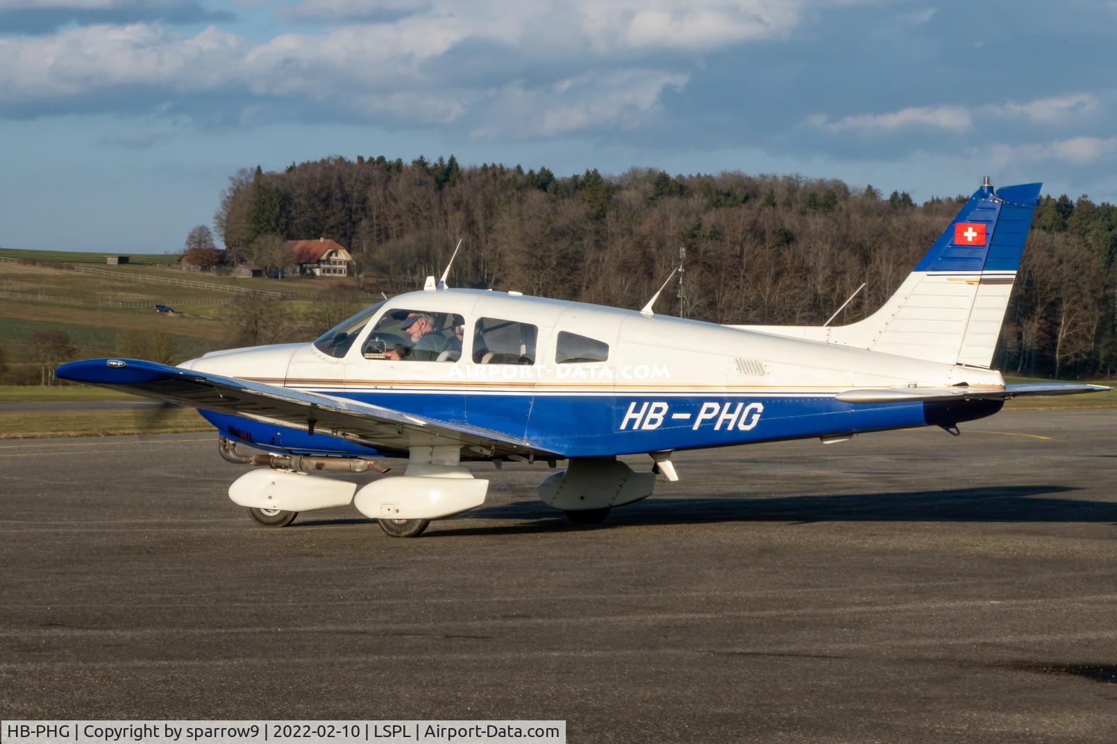 HB-PHG, 1981 Piper PA-28-181 Archer II C/N 28-8190221, At Langenthal-Bleienbach. HB-registered since 1982-08-16.