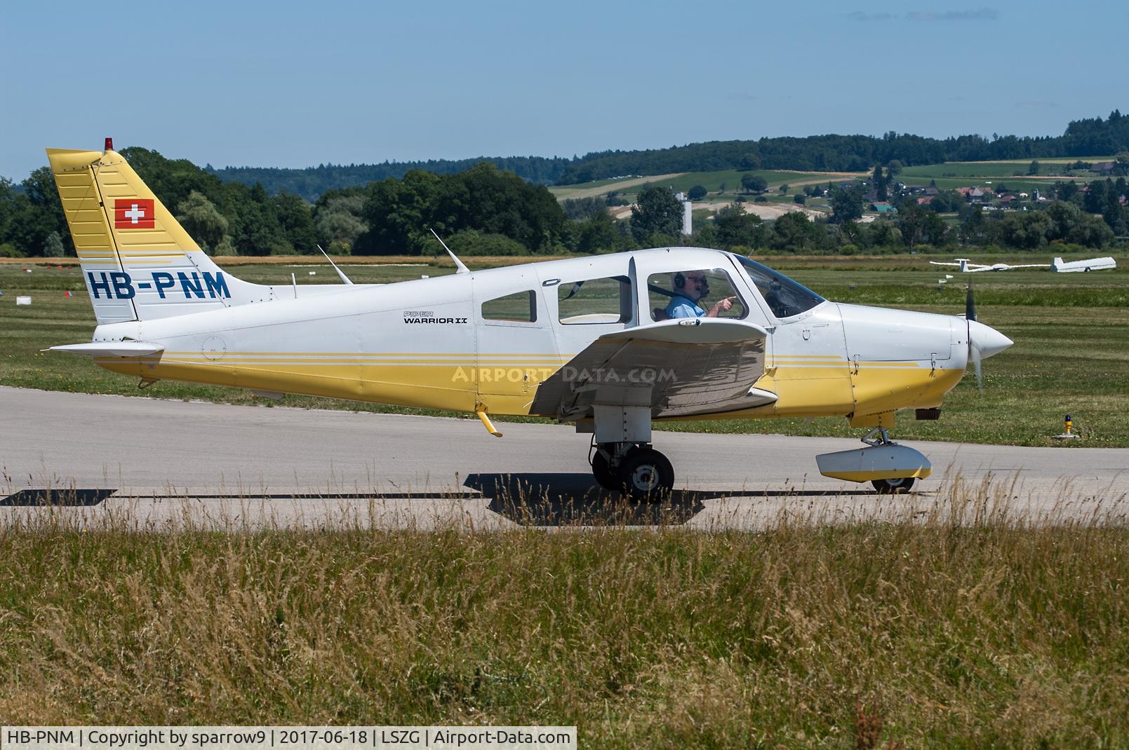 HB-PNM, 1986 Piper PA-28-161 C/N 28-8616046, At Grenchen. HB-registered since 1991-05-24