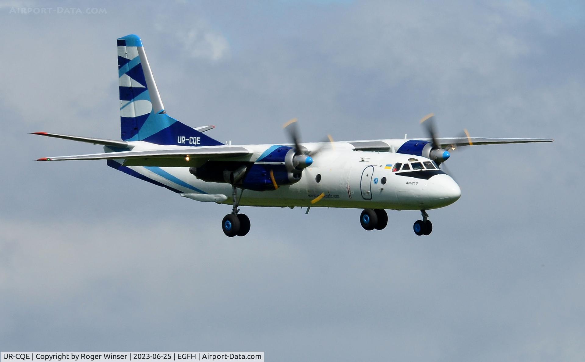 UR-CQE, 1985 Antonov An-26B C/N 14004, Visiting aircraft operated by Vulkan Air.