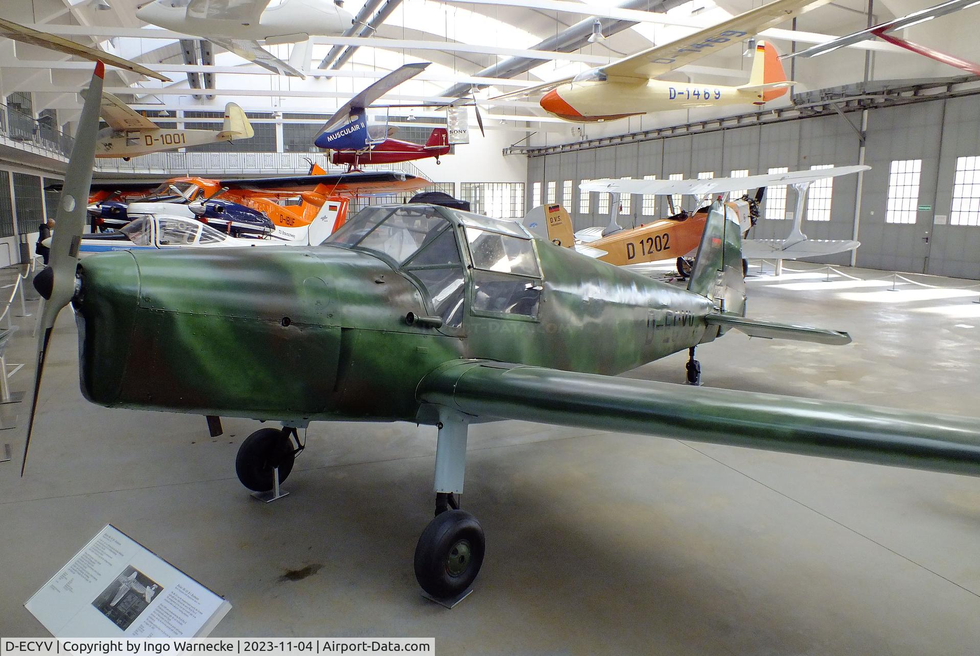 D-ECYV, 1944 Bucker Bu-181B-1 Bestmann C/N 331381, Bücker Bü 181B-1 Bestmann at the Flugwerft Schleißheim of Deutsches Museum, Oberschleißheim