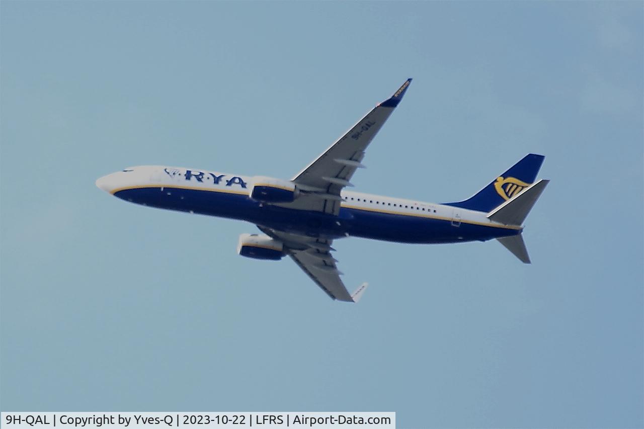 9H-QAL, 2017 Boeing 737-8AS C/N 44790, Boeing 737-8AS, long approach rwy 21, Nantes-Atlantique airport (LFRS-NTE)