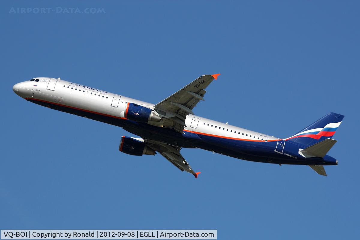 VQ-BOI, 2012 Airbus A321-211 C/N 5059, at lhr