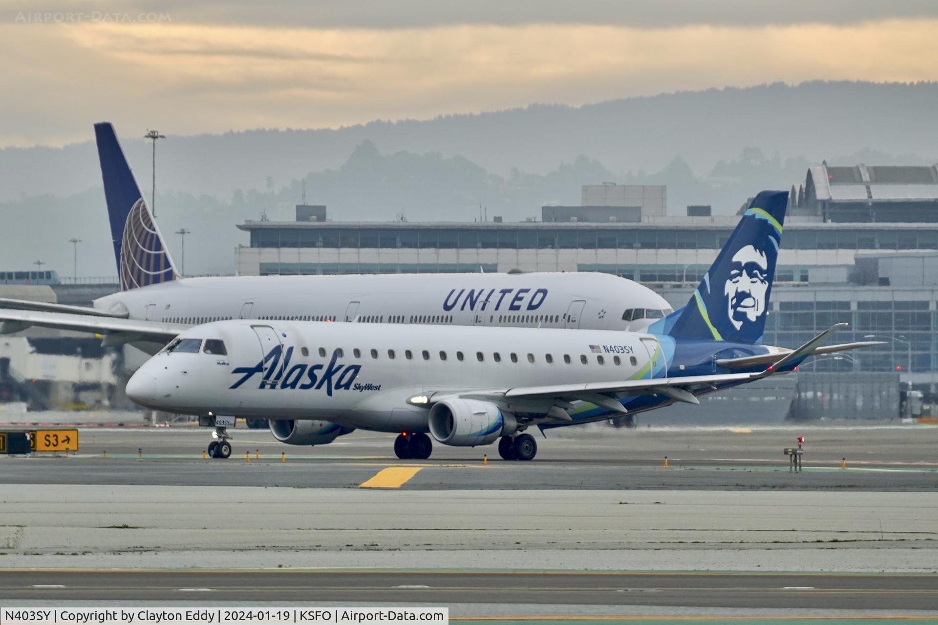 N403SY, 2018 Embraer 175LR (ERJ-170-200LR) C/N 17000738, SFO 2024.