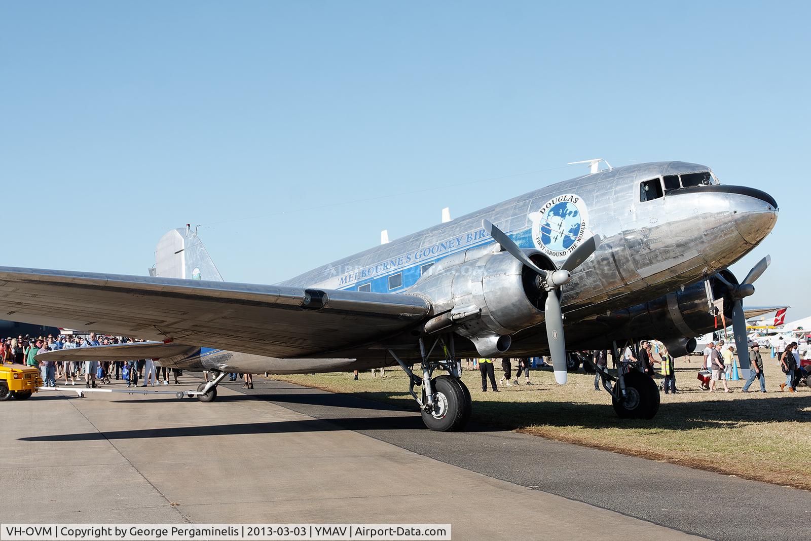 VH-OVM, 1943 Douglas DC3C-R-1830 C/N 16354/33102, Australian International Air Show.