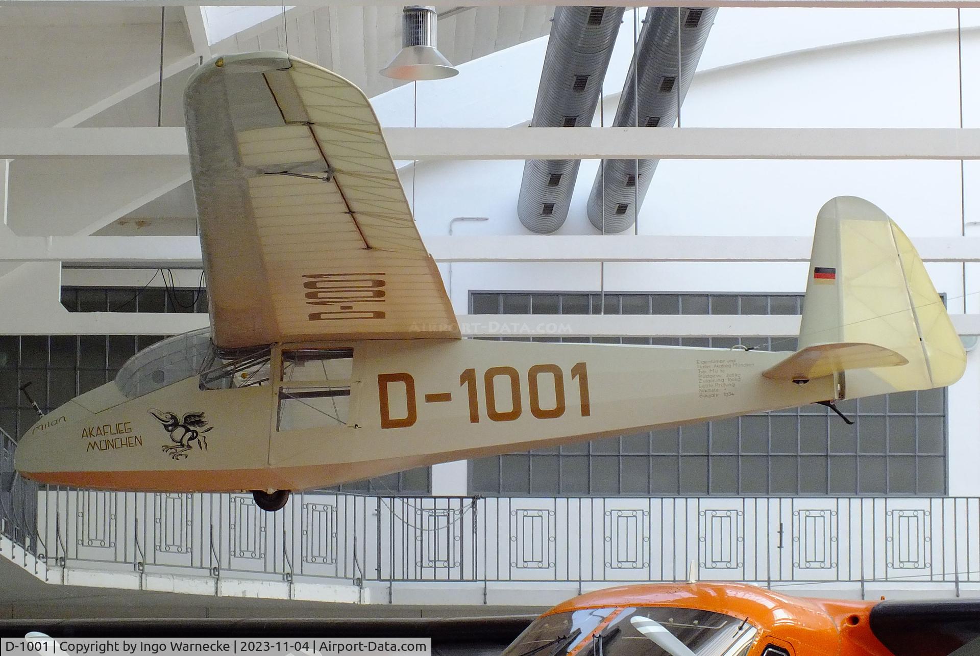 D-1001, 1934 Munich Technical University Mu 10 Milan C/N 1, Akaflieg München Mü 10 Milan at the Flugwerft Schleißheim of Deutsches Museum, Oberschleißheim