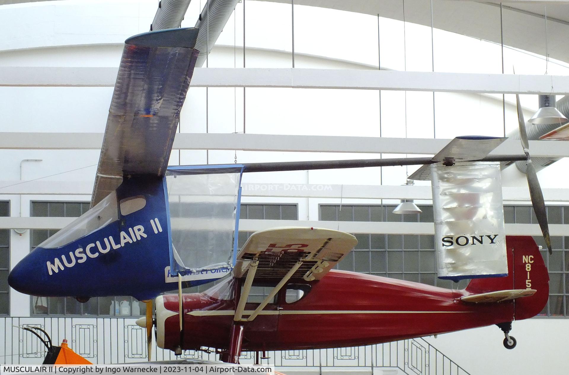 MUSCULAIR II, 1985 Rochelt Musculair II C/N 01, Günther Rochelt Musculair II human-powered aircraft at the Flugwerft Schleißheim of Deutsches Museum, Oberschleißheim