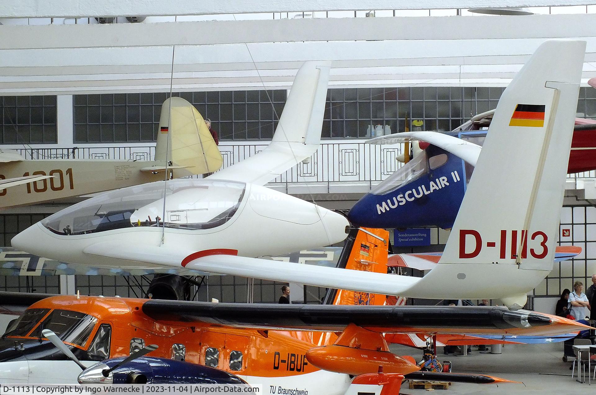 D-1113, 1988 Akaflieg Braunschweig SB-13 Arcus C/N 1, Akaflieg Braunschweig SB 13 at the Flugwerft Schleißheim of Deutsches Museum, Oberschleißheim