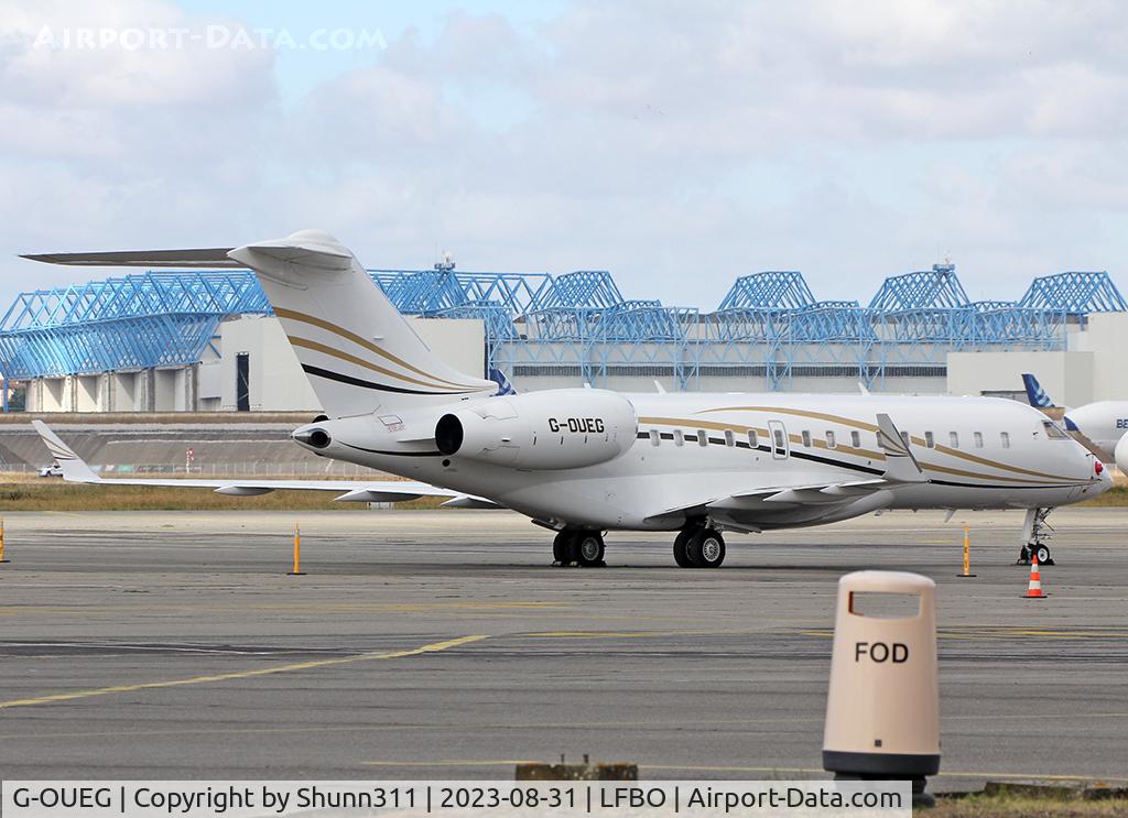 G-OUEG, 2018 Bombardier BD-700-1A10 Global 6000 C/N 9828, Parked at the General Aviation area...