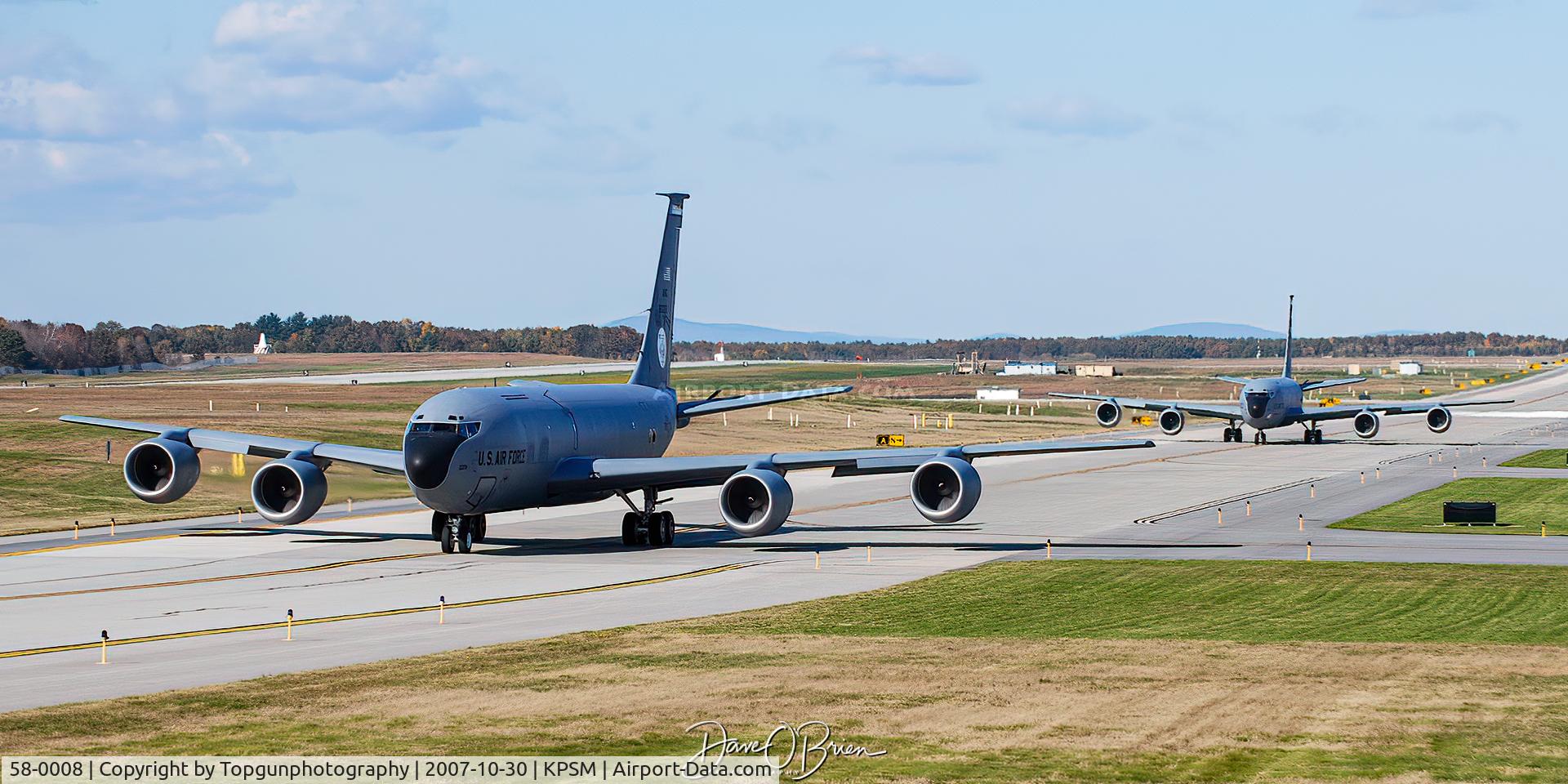 58-0008, 1958 Boeing KC-135R Stratotanker C/N 17753, PACK21 Flight taxiing up to RW34