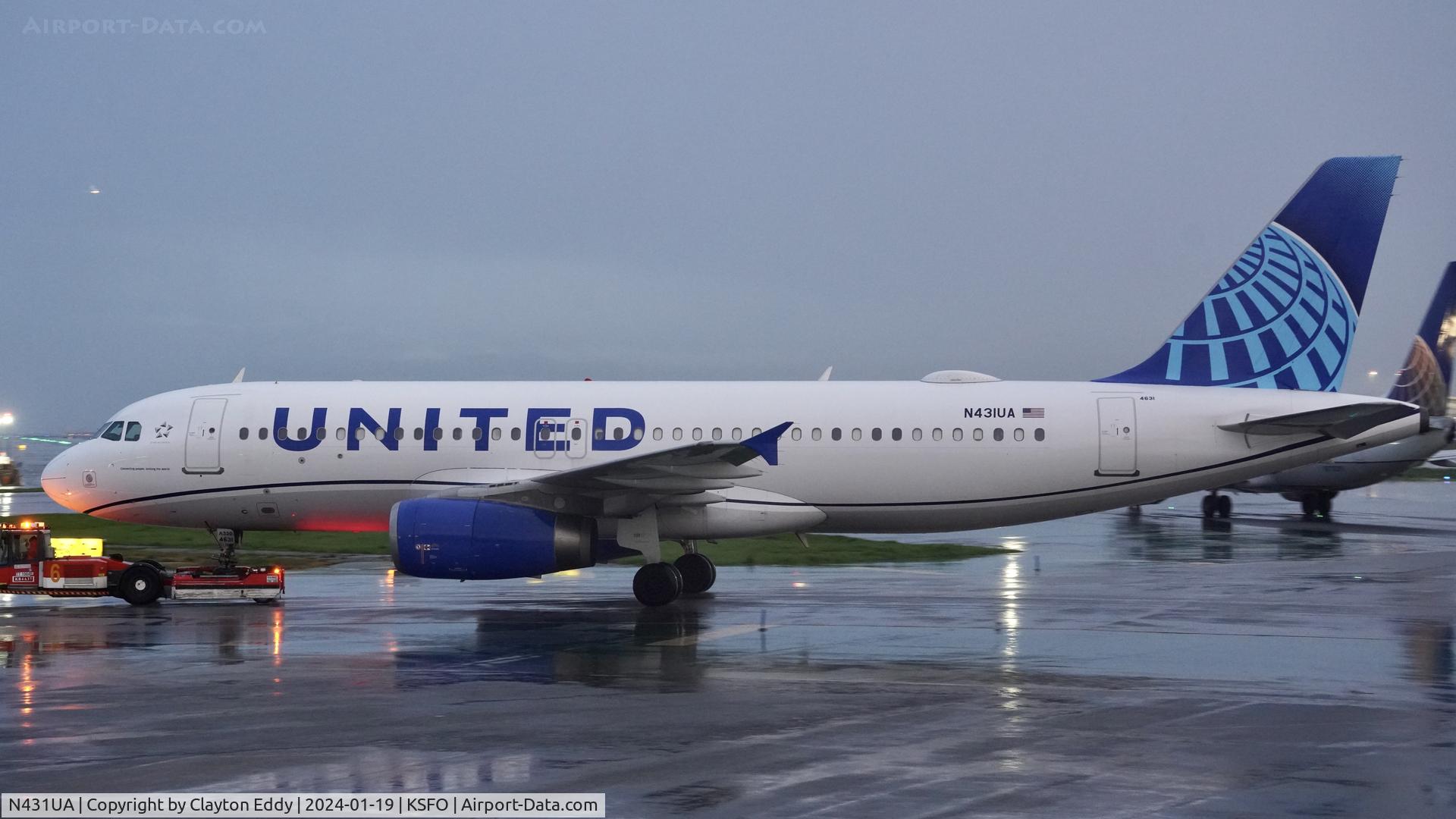 N431UA, 1996 Airbus A320-232 C/N 571, SFO 2024.