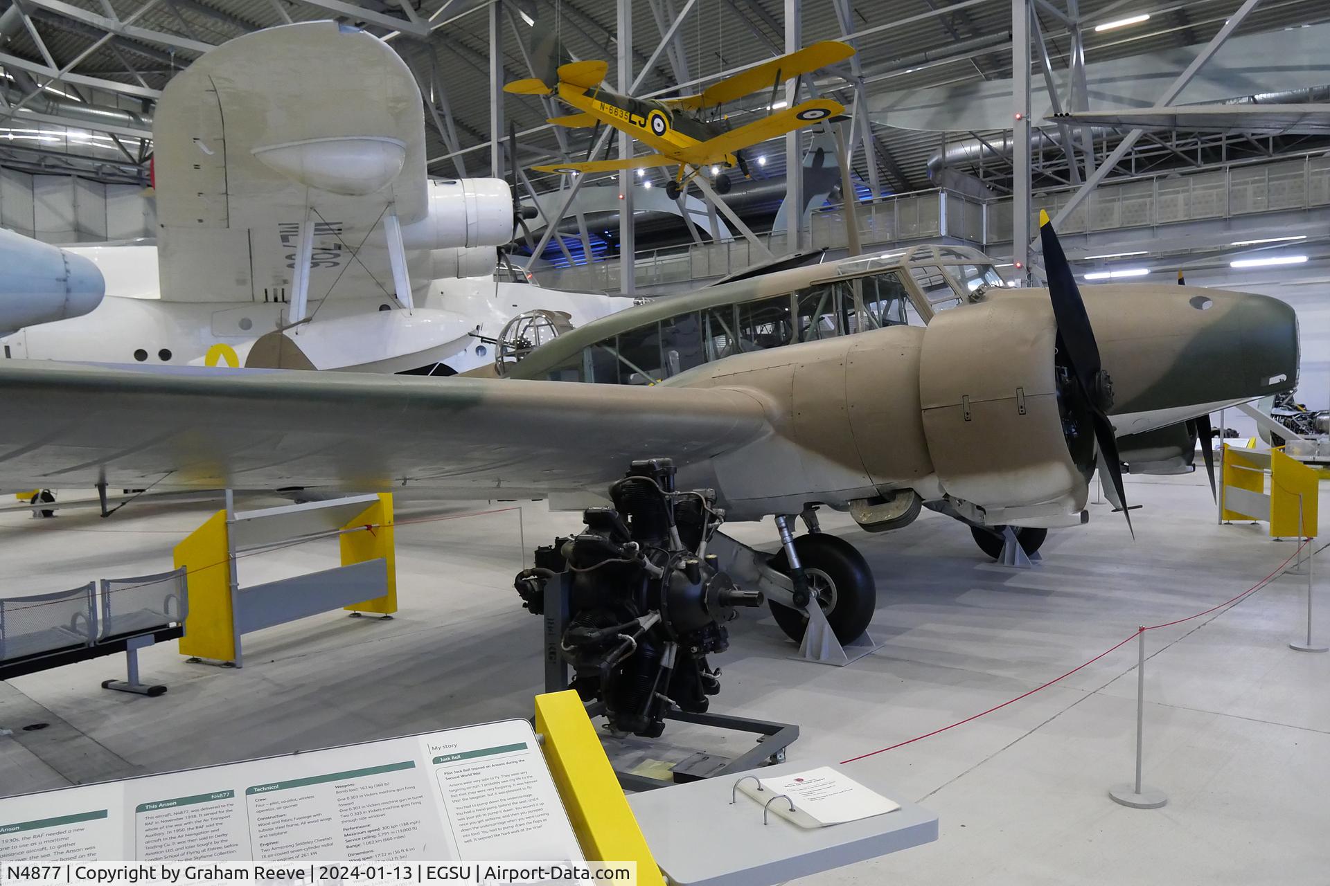 N4877, Avro 625A Anson 1 C/N Not found N4877, On display at the IWM, Duxford.