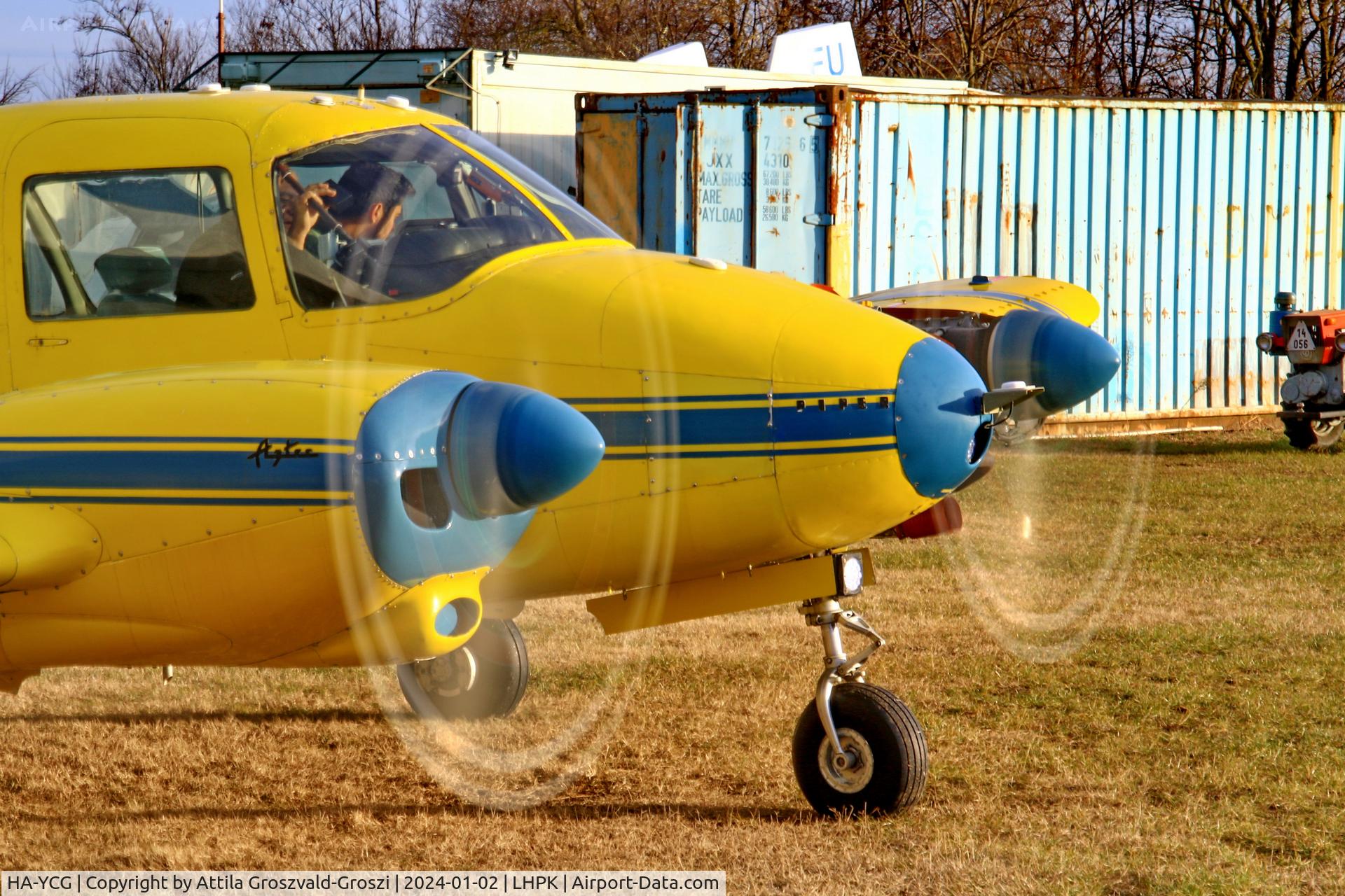 HA-YCG, 1960 Piper PA-23-250 Aztec C/N 27-334, LHPK - Papkutapuszta Airport, Hungary