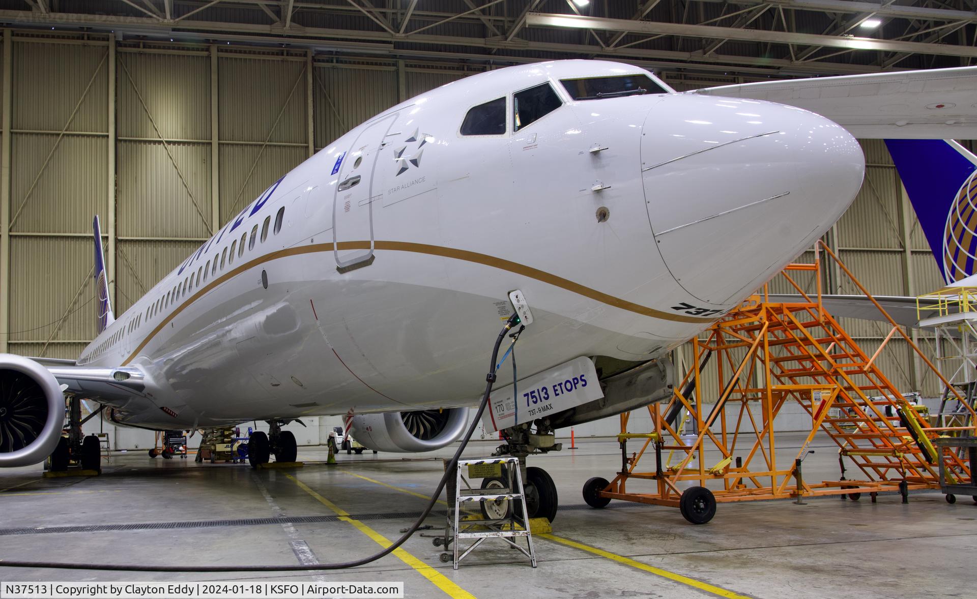 N37513, 2019 Boeing 737-9 MAX C/N 64494, SFO 2024.