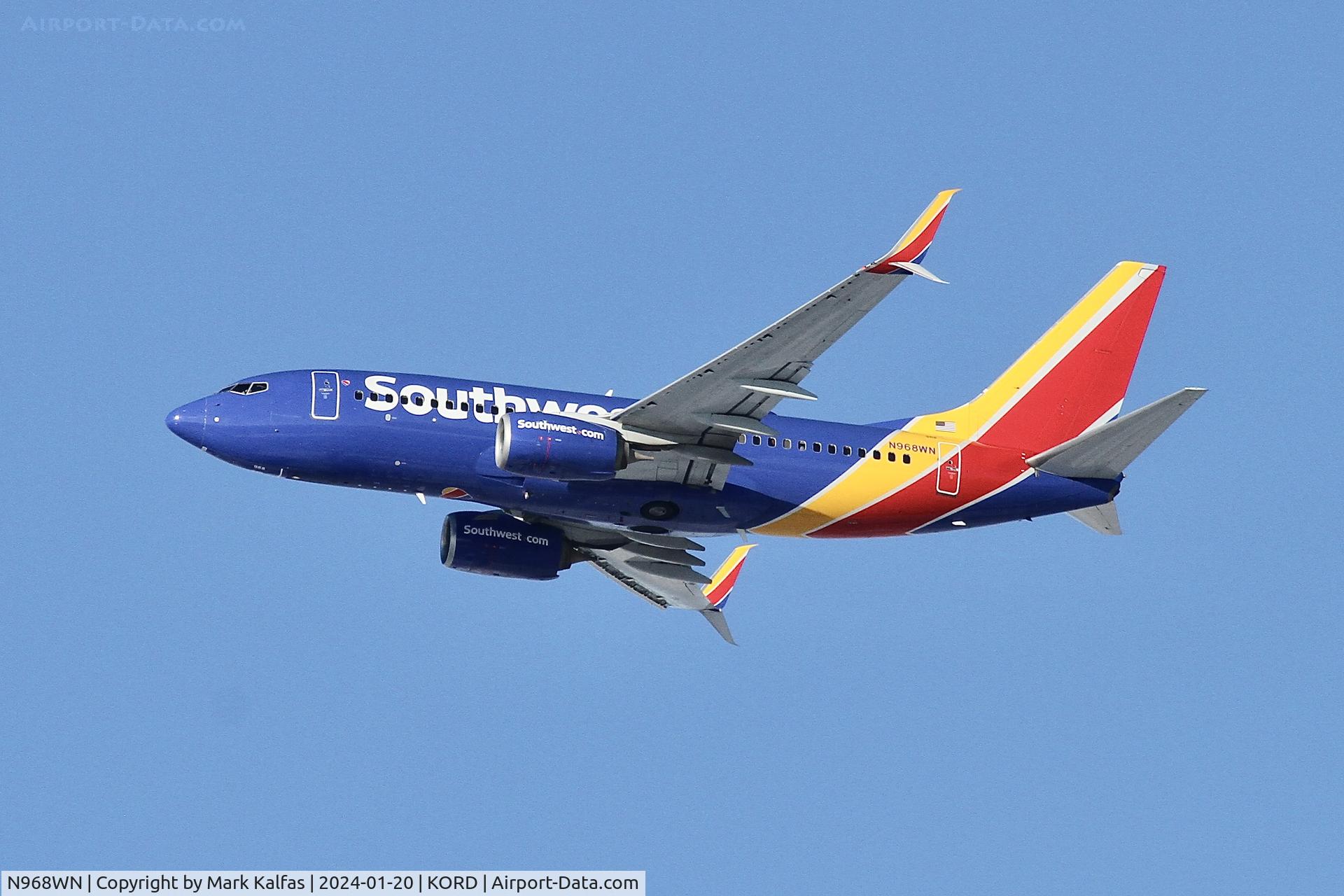 N968WN, 2011 Boeing 737-7H4 C/N 36679, B737 Southwest BOEING 737-7H4 N968WN SWA1183 ORD-PHX