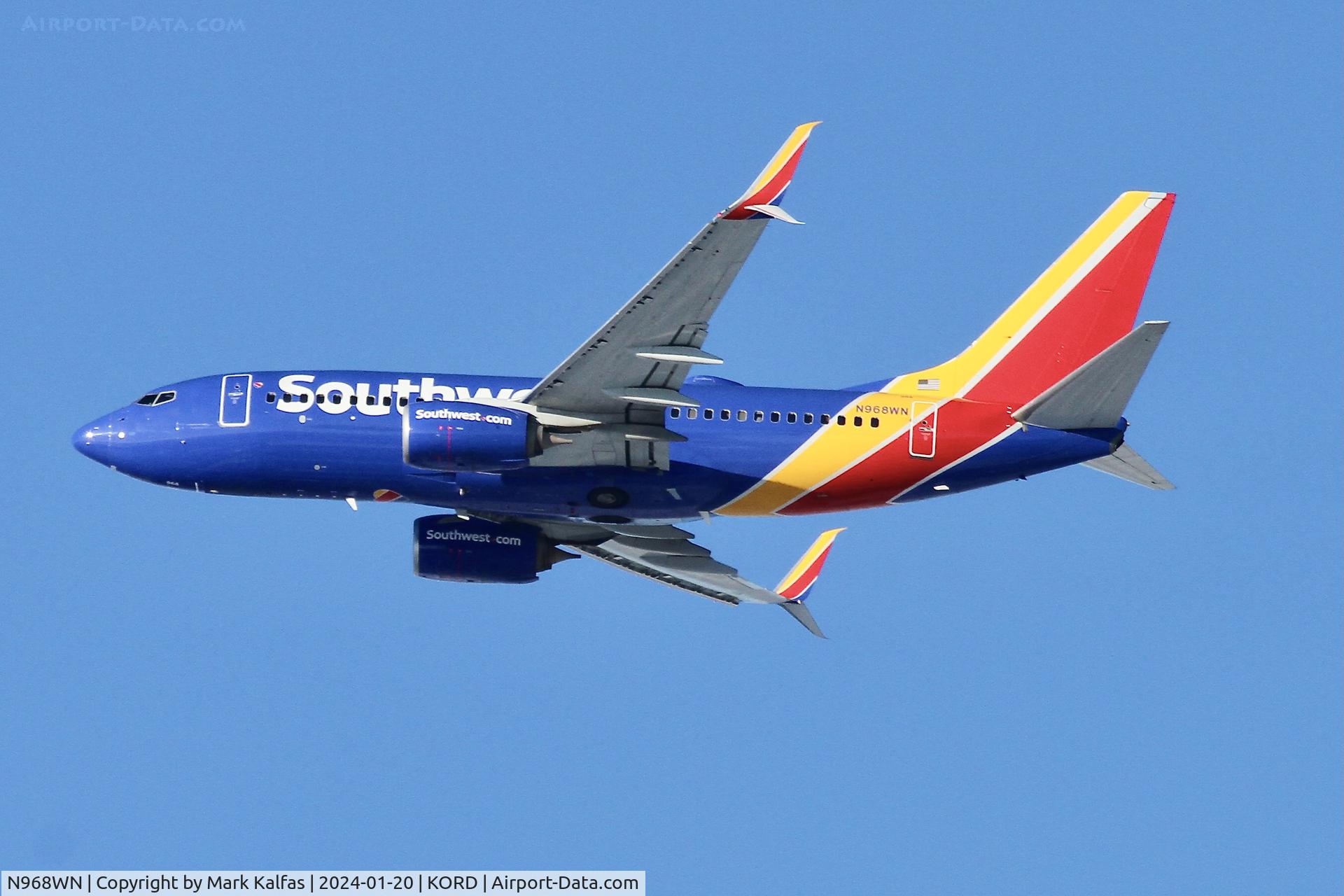 N968WN, 2011 Boeing 737-7H4 C/N 36679, B737 Southwest BOEING 737-7H4 N968WN SWA1183 ORD-PHX