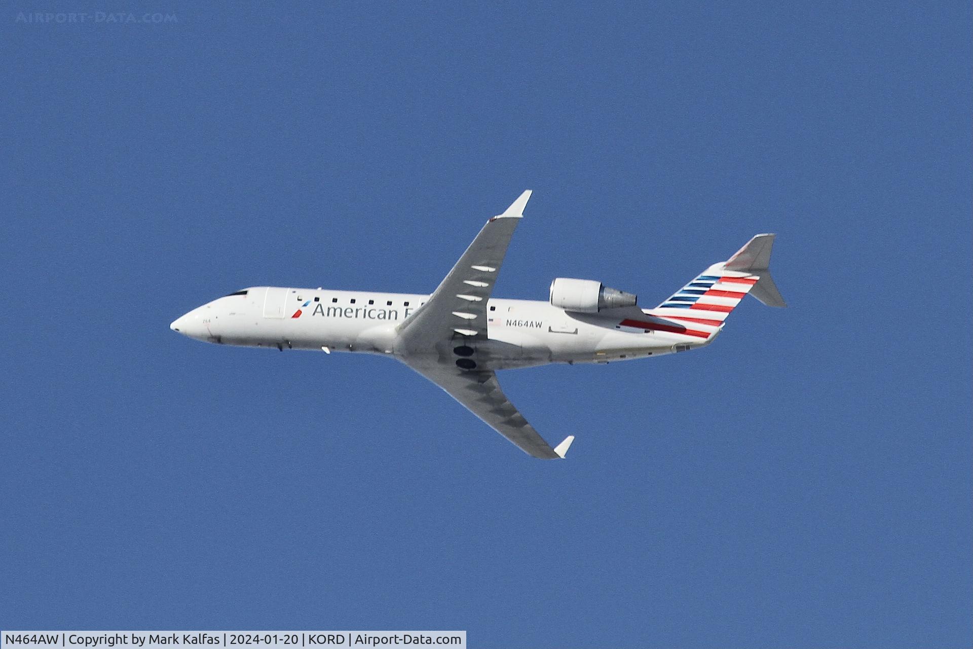 N464AW, 2004 Bombardier CRJ-200LR (CL-600-2B19) C/N 7890, CRJ2 Air Wisconsin/ American Eagle BOMBARDIER INC CL-600-2B19 N464AW AWI6097 ORD-PIA