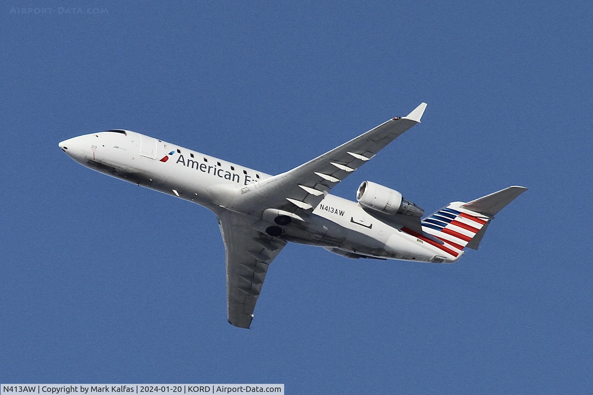 N413AW, 2001 Canadair CRJ-200LR (CL-600-2B19) C/N 7585, CRJ2 Air Wisconsin/ American Eagle BOMBARDIER INC CL-600-2B19 N413AW AWI6152 ORD-GRR
