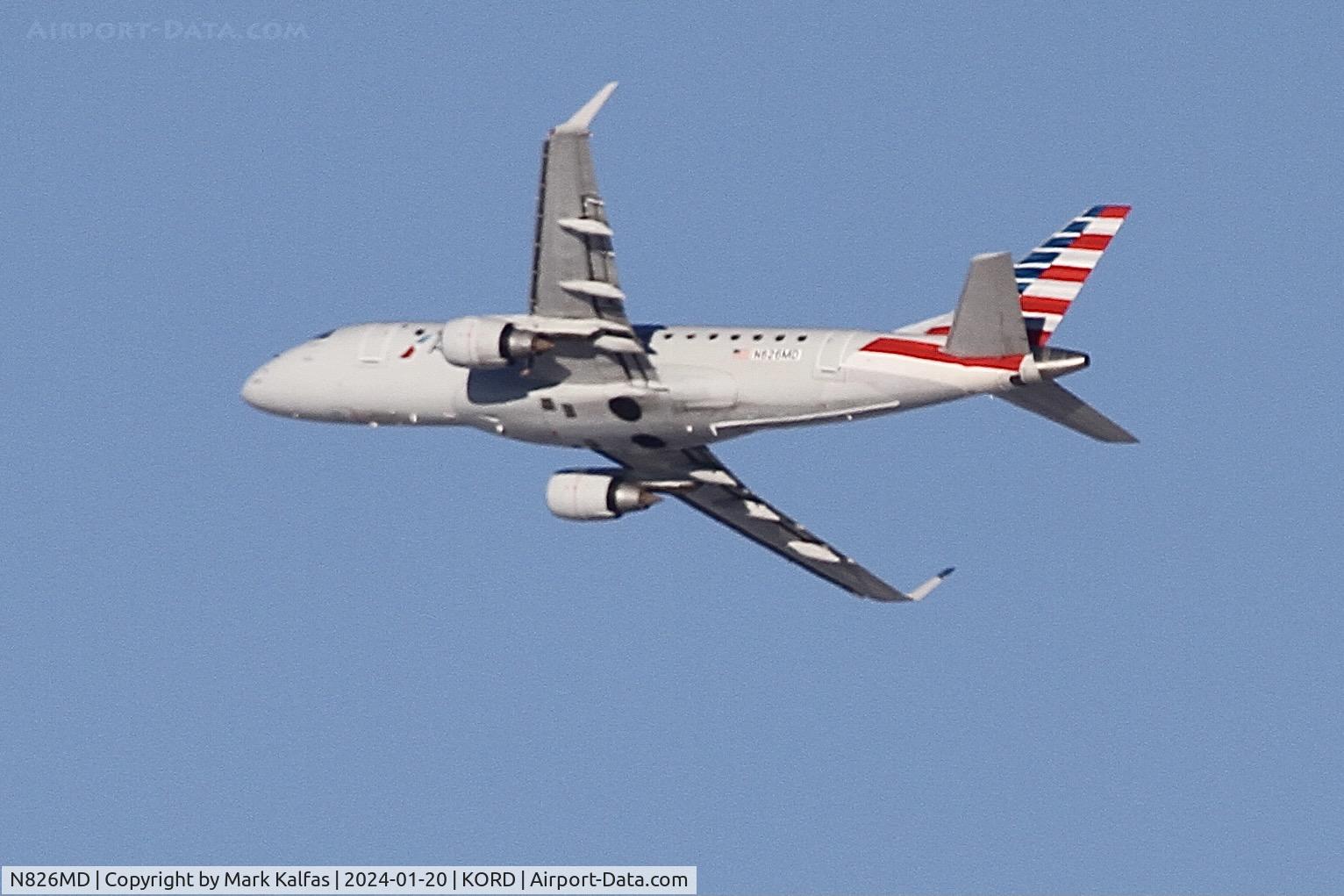 N826MD, 2005 Embraer 170SU (ERJ-170-100SU) C/N 17000046, E170 Envoy/ American Eagle EMBRAER ERJ 170-100 LR N826MD ENY3715 ORD-PVD