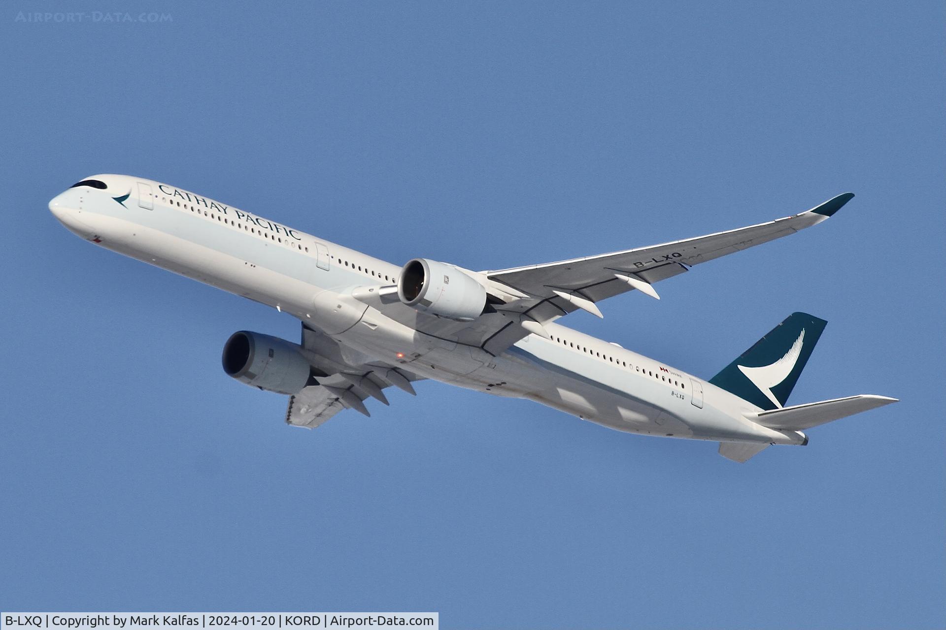 B-LXQ, 2022 Airbus A350-1000 C/N 509, A35K Cathay Pacific Airbus A350-1000 B-LXQ CPA807 KORD-VHHH