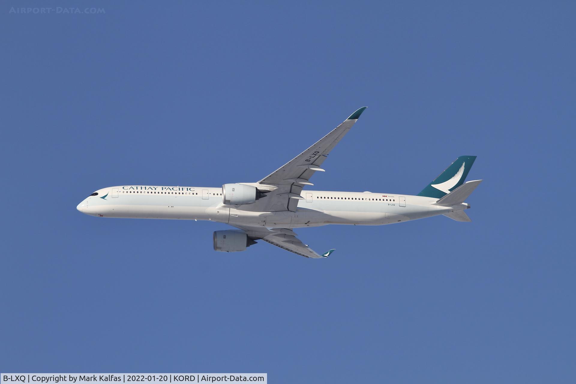 B-LXQ, 2022 Airbus A350-1000 C/N 509, A35K Cathay Pacific Airbus A350-1000 B-LXQ CPA807 KORD-VHHH