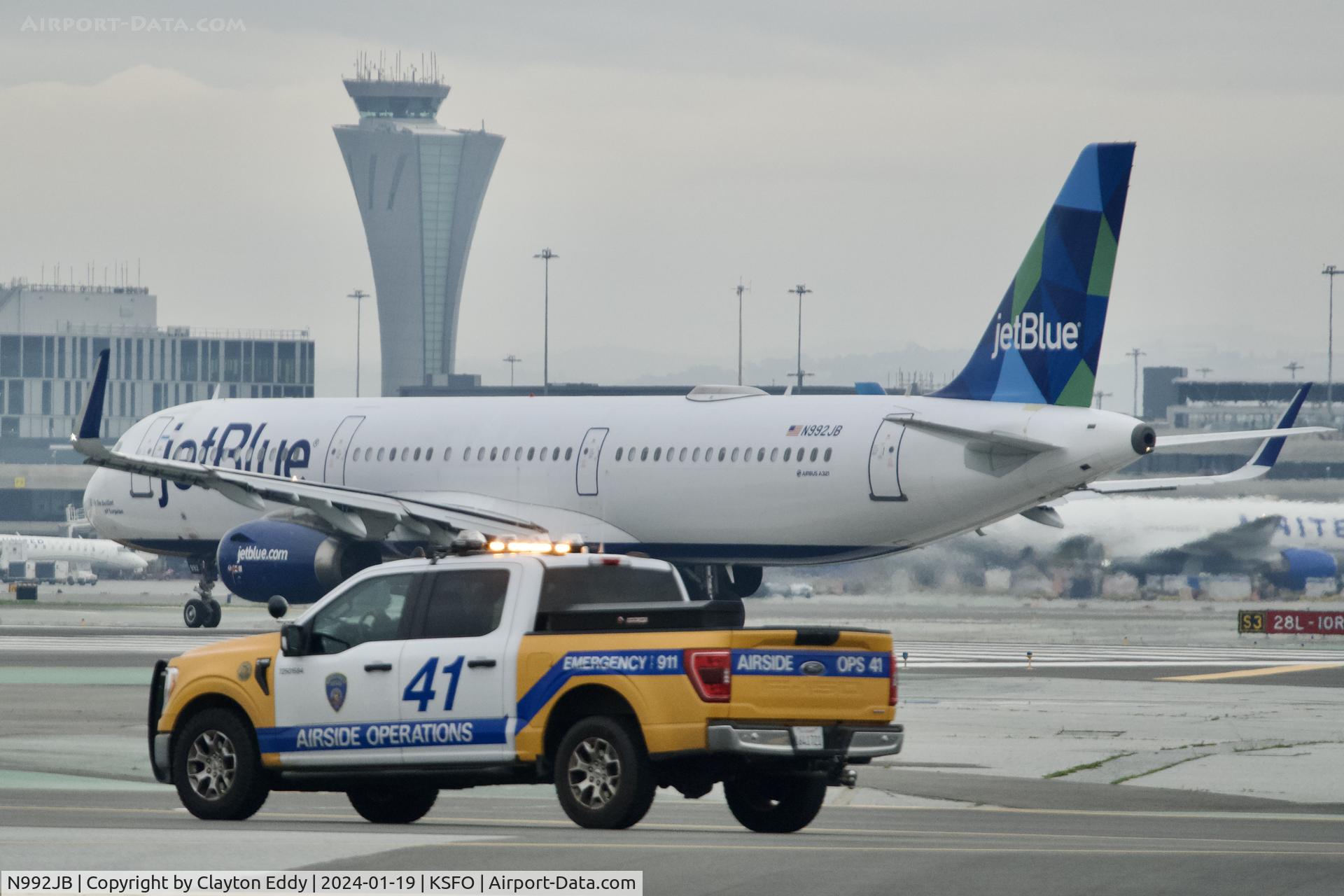 N992JB, 2018 Airbus A321-231 C/N 8178, SFO 2024.
