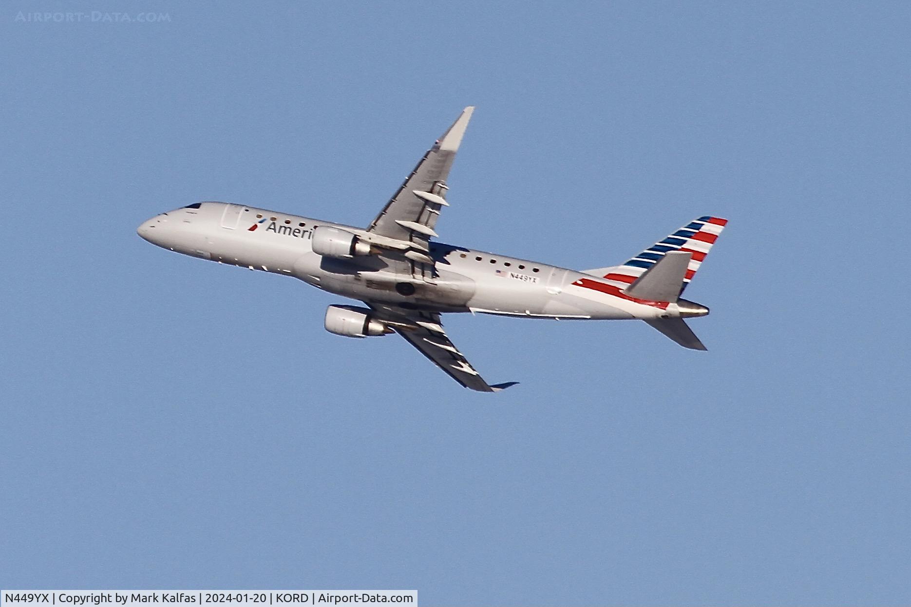 N449YX, 2021 Embraer 175LR (ERJ-170-200LR) C/N 17000873, E170 Envoy/ American Eagle EMBRAER ERJ 170-100 LR N449YX ENY3845  ORD-RDU
